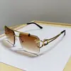 Gafas de Sol Doradas con Cabeza de Tigre Moda Europea y Americana 2025 Gafas Metálicas Cuadradas Sin Montura Borde Cortado para Hombres y Mujeres Frescas