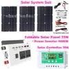 Combinación de Kit Solar: Controlador 50A Panel Solar 25W Inversor 300W 12V a 220V/110V