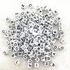 Cuentas Sueltas Acrílicas de 6 mm Coloridas Letras Esmaltadas al Óleo en Inglés Accesorios de Joyería DIY Cuentas para Educación Temprana de Niños