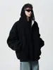 Sudadera Trendy Versátil de Peso Pesado para Hombres y Mujeres, Estilo Americano Otoñal con Capucha Holgada para Pareja, Chaqueta Casual Color-Blocking de Alta Moda