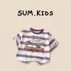 Camiseta de Manga Corta para Niños 2026 Verano Nueva Ropa de Verano para Niños Estampado de Letras Corte Holgado Versátil Camiseta para Niños Moderna