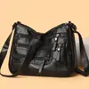 Bolso de Mujer de Comercio Exterior 2025 Nuevo Estilo Lavado Piel Suave Bolso Cruzado Doble Capa Gran Capacidad Bolso de Hombro Bolso Cuadrado Pequeño para Mujer