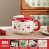 Tazón de Acero Inoxidable 304 de Dibujos Animados para Fideos Instantáneos para Dormitorio de Estudiante, Taza de Fideos Instantáneos Drenable con Tapa, Bol de Arroz Aislado de Doble Capa, Transfronterizo
