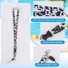 Cordón para teléfono con estampado de leopardo en forma de corazón con tarjetero para tarjetas de autobús, tarjetas de estudiante, credenciales de trabajo, correa multifuncional para el cuello de carcasa dura