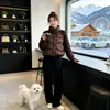 2026 Invierno Nuevo Estilo Coreano Cuello Alto Cálido Tejido Manga Algodón Chaqueta Mujer Corta Moda Holgada Engrosada Patchwork Ropa Exterior