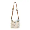 Bolso Tejido de Hilo de Algodón Hecho a Mano para Mujer, Nuevo Estilo de Verano Bolso Cruzado para Vacaciones en la Playa, Mini Bolso para Teléfono Móvil