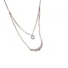 Colar Brilhante de Camada Dupla Sorriso para Mulheres, Corrente de Clavícula Simples e Fashion com Zircônias Incrustadas, Colar de Alta Qualidade, Requintado e Estiloso