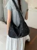 Bolso de lona estilo coreano minimalista de cielo estrellado para mujer, casual y versátil, bolsa de hombro tipo tote de gran capacidad para el día a día