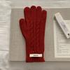 Guantes de punto para mujer, invierno 2024, nuevos, de color sólido, con dedos abiertos, pantalla táctil, cálidos, para ciclismo al aire libre, guantes de lana para estudiantes