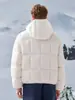 Nueva chaqueta de plumón de invierno para hombre Enbu, moderna, casual, versátil, con capucha, engrosada, cálida, de corte holgado y elegante prenda de abrigo