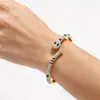 Pulsera de Acero Dorado y Titanio Transfronteriza Europea y Americana Que No Se Desvanece y Está Incrustada con Diamantes Diseño de Nicho Forma de Serpiente Simple Lujo Pulsera de Flor de Cuatro Pétalos