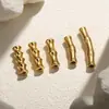 Acero Inoxidable Chapado en Oro Junta de Bambú Tubo Curvo Cuentas de Peces Pequeños Cuerda Hecha a Mano Materiales Accesorios Pulsera para Ensartar DIY Accesorios de Decoración de Acero