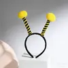 Tiara de Antenas de Inseto Fantasia de Festa Infantil Headwear Antenas de Abelha Formiga Tiara com Pom-pom Adereço de Performance