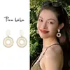 Pendientes Colgantes con Borla de Flor de Aguja Plateada para Mujer, Pendientes Estilo Vacaciones en la Playa, Lujo Accesible, Pendientes de Gama Alta, Diseño de Nicho