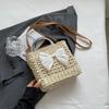 Bolso de paja de diseño nicho de textura popular de este año 2023 nuevo bolso de mujer bolso bandolera de moda de verano bolso tipo cubo