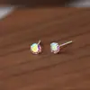Brincos de Prata Esterlina S999 para Mulheres, Brincos de Zircônia Colorida, Parafusos de Orelha com Design Exclusivo, Piercing de Orelha, Não é Necessário Tirar para Dormir
