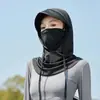 Sombrero Protector Solar de Verano con Capucha Protectora para el Cuello Gini Casco Parasol para Montar Bufanda de Seda Helada Protectora UV Sombrero Parasol