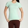 Ropa de Yoga Shuangshi Primavera y Verano Sin Costuras Cuello Redondo Transpirable Ajustada Deportiva para Correr Fitness Secado Rápido Mangas Cortas de Yoga