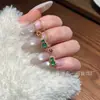 Atacado do Fabricante: Conjunto de Colar de Cabacinha de Jade Verde Natural Xiaohongshu com Inlay de Prata S925, Corrente de Clavícula Fresca e Simples