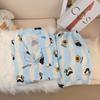 Pijamas de Estilo Nuevo para Mujer Verano Algodón Nube Doble Corto Niñas Lindo Solapa Pequeña Manga Corta Shorts Conjunto Ropa para Casa Venta al por Mayor