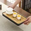 Bandeja pequeña para té casera con drenaje y almacenamiento de agua, nuevo modelo 2026, bandeja para juego de té Kung Fu, mar de té de bambú, bandeja de preparación en seco, lujo ligero