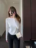 Estilo popular~Pode ser usado sozinho ou como camada base, emagrecedor, soltinho, camiseta de manga comprida para mulheres, camiseta básica, Novo Estilo Outono/Inverno 2026 H091916
