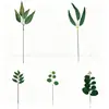Suministro Transfronterizo de Plantas Artificiales, Hojas de Sauce Simuladas, Hojas de Eucalipto Falsas, Hojas de Sauce Decorativas, Hojas de Helecho de Tallo Único, Plantas Verdes Falsas