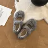 Zapatos de una sola correa peludos estilo retro suave para mujer, estilo Otoño/Invierno, cálidos con felpa, suela suave, versátiles, Zapatos de algodón Mary Jane