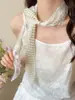 Nuevo pañuelo de seda con encaje de verano, moderno, exquisito, romántico, accesorio estilo Ins, lujo ligero, sensación de alta gama, venta al por mayor