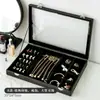 Caja de Almacenamiento de Joyería de Pulsera de Cuero de Madera, Organizador de Colgantes de Jade, Pulsera de Estilo Rejilla, Colgante, Collar, Almacenamiento de Cuentas Budistas