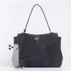 Bolso Tote Rodeo de Cuero Genuino de Gran Capacidad, Bolso de Hombro Cruzado Práctico para el Trabajo, Bolso de Mano de Alta Gama con Patrón de Cocodrilo para Mujer