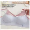 Roupa íntima de cor base, sem costura, com alças finas e decote baixo para mulheres, invisível, respirável, de cintura baixa, costas bonitas, para busto pequeno, com bojo, anti-queda
