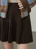 Saia de Tricô Cintura Alta para Mulheres 2025 Nova Outono Nicho Versátil Emagrecedor Elegante Saia Evasê
