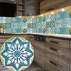 10 pegatinas de suelo con película mate con diseño vintage para cocina, salpicadero, escritorio, armario, renovación de pared