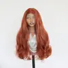 Comercio exterior peluca de encaje frontal marrón europea y americana 13x4 peluca de encaje tejida a mano cabello liso largo rizado peluca de cabeza completa
