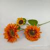 Imitação estilo europeu 3 girassol flor de seda flor falsa flor casamento Home Hotel engenharia decoração flor atacado