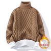 Suéter de punto holgado de color sólido estilo japonés fresco de otoño e invierno con forro polar Cálido Suéter Top versátil para Enamorados