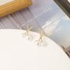 Pendientes de Plata de Ley S925 de Puesto de Mercado Nocturno Pendientes de Alta Gama Pendientes Simples de Nicho con Perlas Lujo Accesible Pendientes de Borla Pendientes para Mujer