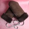 Luvas de couro integradas com pele de carneiro, luvas masculinas grossas e quentes para ciclismo e motocicleta, luvas de condução