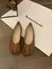 Sapatos Suaves de Brisa Noturna com Solado Plano para Mulheres, Sapatos com Solado Macio Que Não Cansam os Pés, Sapatos Tipo Colher de Feijão Verde