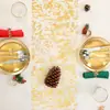 Passadeira de mesa francesa simples e moderna transfronteiriça em malha dourada passadeira de mesa de Natal decoração de banquete de feriado de casamento