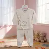 Conjunto de Ropa Interior para Recién Nacidos de Primavera y Otoño, Bordado de Dibujos Animados 3D sin Costuras, Entrepierna de Doble Uso, Ropa para Bebés, Top y Pantalones de Otoño