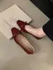 Primer Encuentro: Nuevos zapatos planos de estilo chino, estilo nacional, con lazo, punta fina, tacón bajo, elegantes, punta cuadrada, tacón de cuña, de gamuza