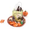 Bolsa de papel para dulces de Halloween de tamaño pequeño en stock, mini bolsa de papel de cuero de vaca blanco colorido para artículos de regalo de fiesta temática de Halloween