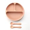 Plato de silicona de grado alimenticio para niños, vajilla complementaria para comida de bebé, juego de ventosas, babero antideslizante y anticaídas, tazón complementario para comida de bebé.