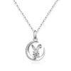 Collar de Plata Beige Plata de Ley S925 Moissanita Conejo de Jade Lunar Cadena para Clavícula Dulce y Linda para Mujer para el Día de San Valentín Chino para Novia