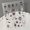 Pegatinas Embosadas de Halloween Transfronterizas, Tridimensionales, No Adhesivas, Fantasma Colorido Telaraña Pegatinas para Uñas DIY Modelo Sl