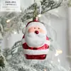 Decorações de Neve de Natal Transfronteiriças, Pequenos Enfeites para Árvore de Natal, Decorações Penduradas de Cabana do Papai Noel e Suprimentos para Arranjos
