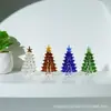 Vidrio de Cristal Verde Dorado Árbol de Navidad exquisito fino hecho a mano pequeña escultura decoración de escritorio Navidad pequeño regalo