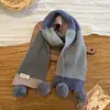 Cachecol infantil de tricô de quatro cores, macio e estiloso, versátil, cachecol de fio longo para outono e inverno, decorativo e quente